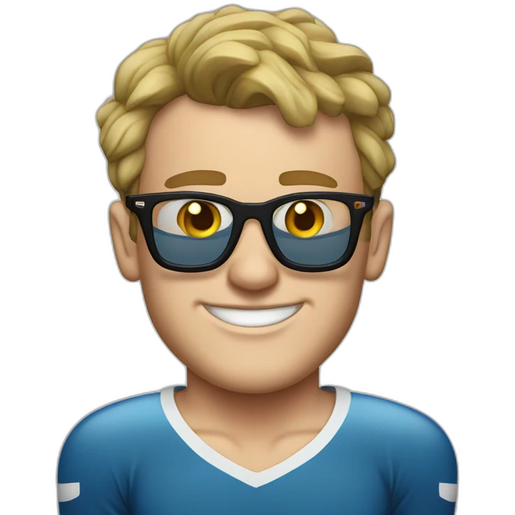 Jonathan Toews wearing glasses as beach bum emoji