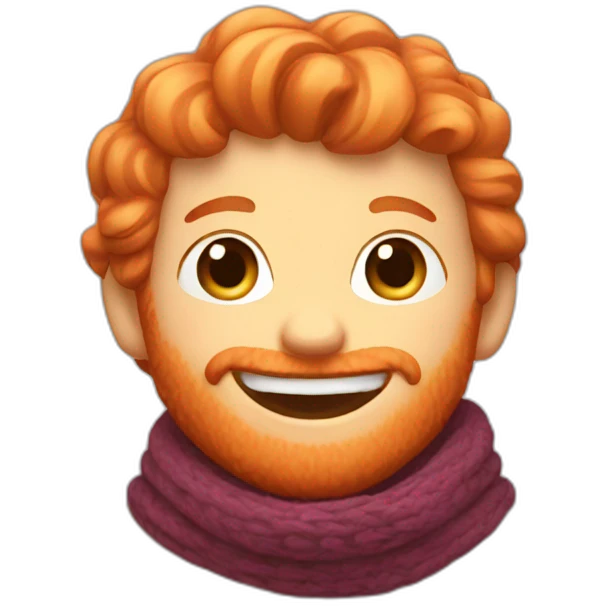 happy ginger with scarf emoji