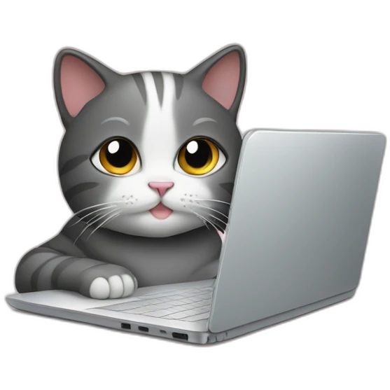 Cat and laptop emoji