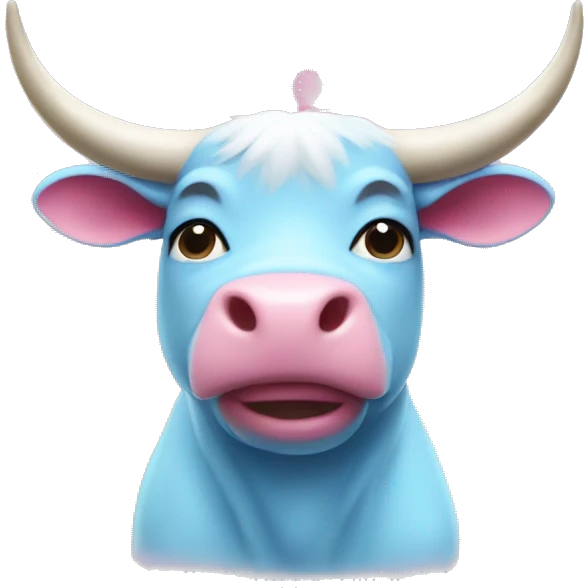 Light blue bull with pink hearts on his fur  emoji