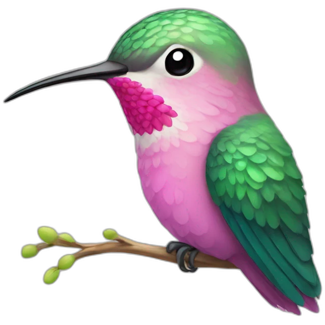 Hummingbird wearing long pink eyelashes emoji