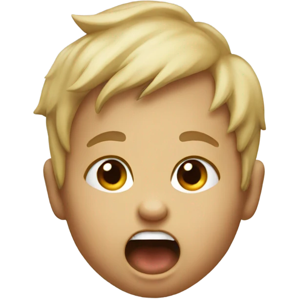 A yelling baby made of ash emoji