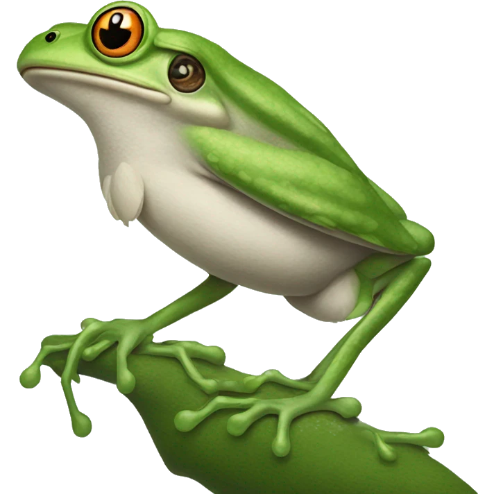 Frog sitting on top of a mockingbird emoji