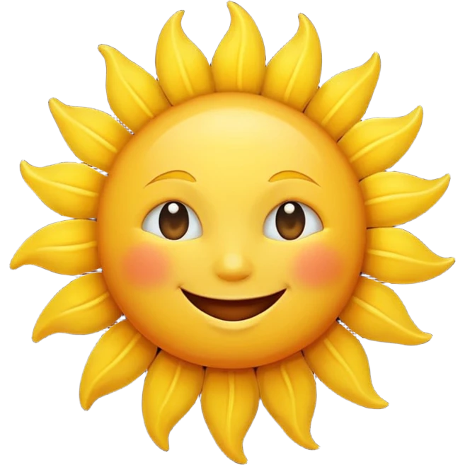 smiling sun emoji, simple and cheerful emoji