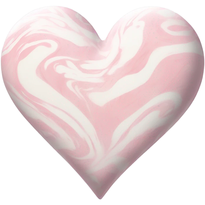 White and light pink marbled heart emoji