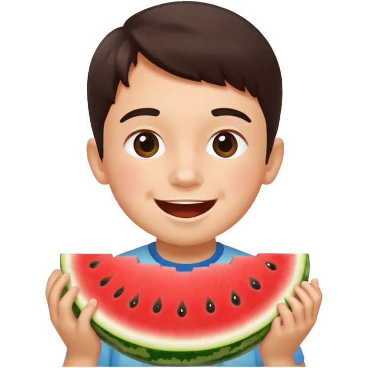 Fait un emojie de un gamin qui mange une pastèque emoji