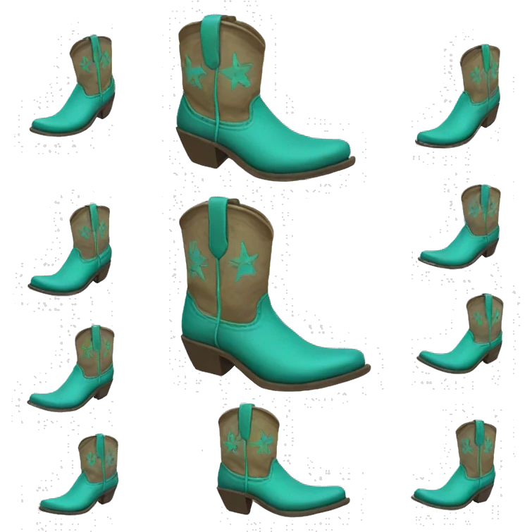 white and teal Cowboy boots emoji