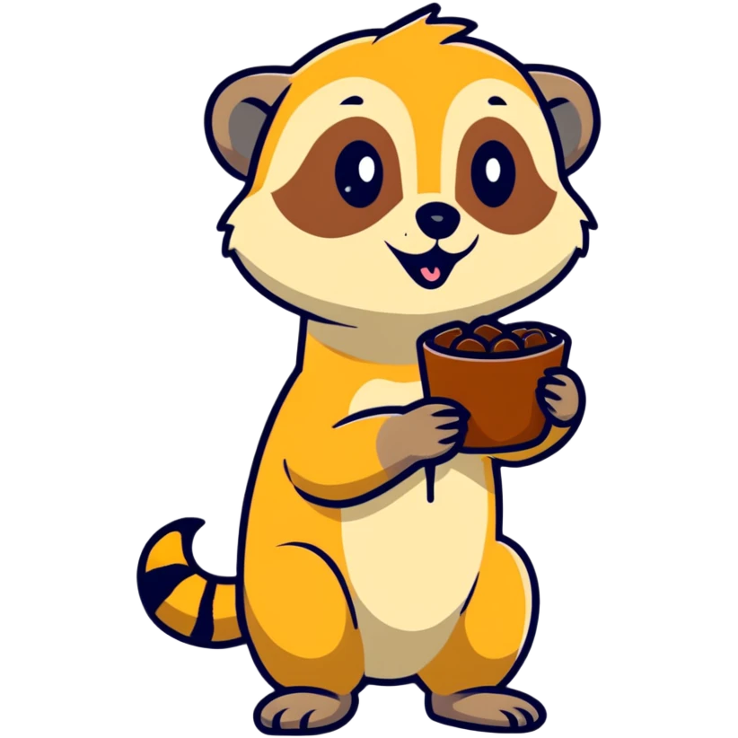 Meerkat eating chocolate emoji