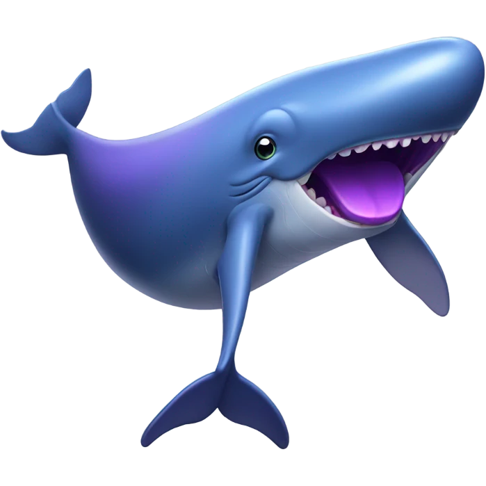 Blue whale purple, open mouth emoji