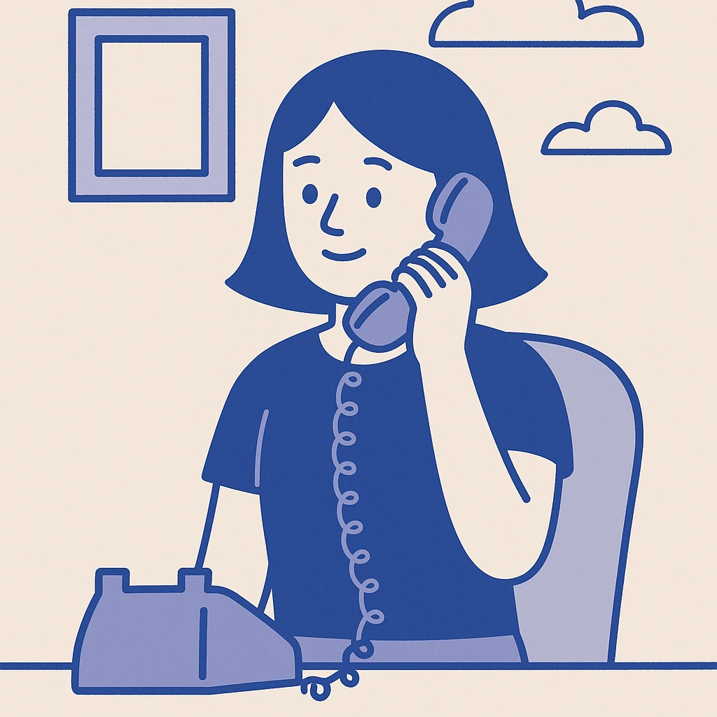 girl talking on telephone in her room emoji