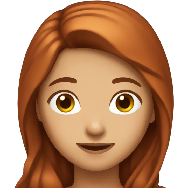 long brownish red hair girl emoji