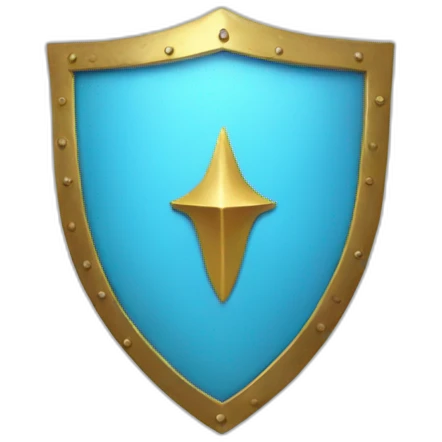 light blue shield with spear emoji