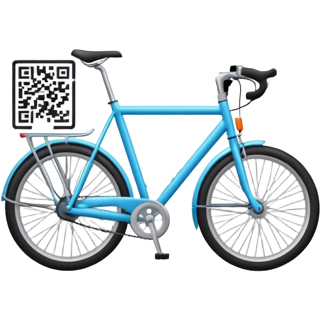 qr code with a picture of a bike in the midle emoji