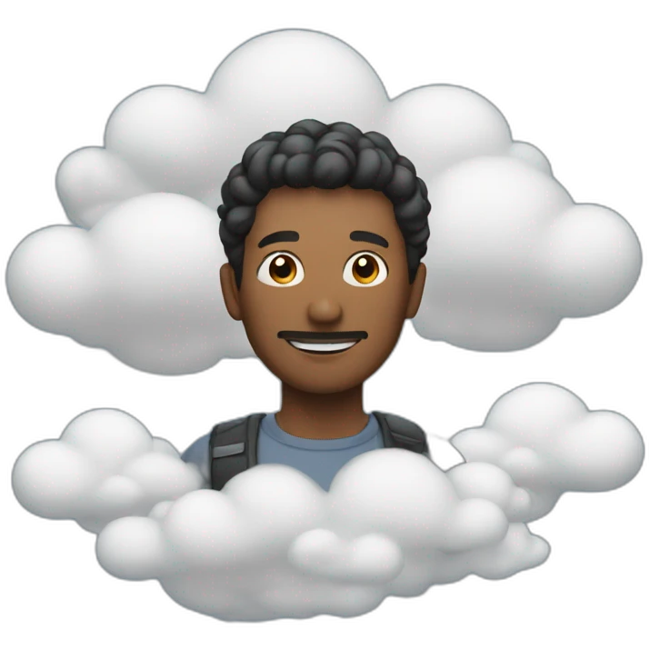 Man surrounded by clouds emoji