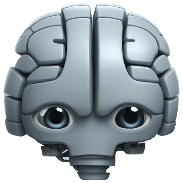 Robotic gray brain  emoji