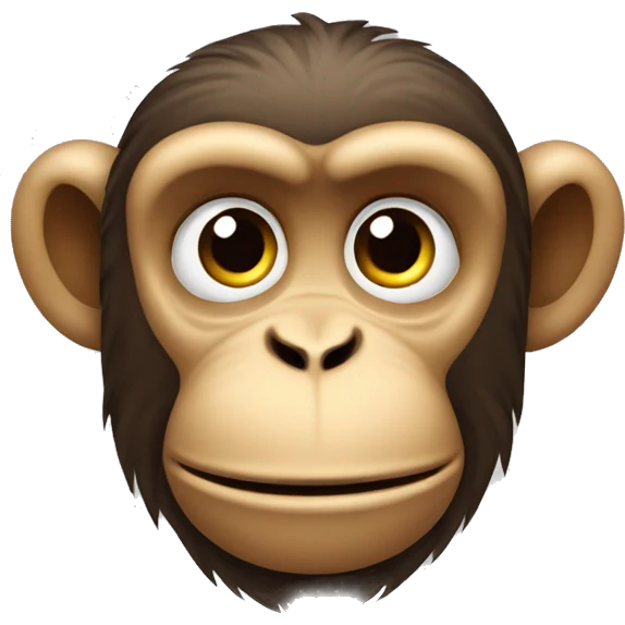 Monkey with a frowning face and 2 thumbs up emoji