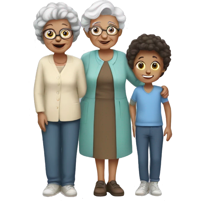 Grandma with a boy and girl emoji