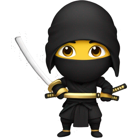 Ninja with gold katana emoji