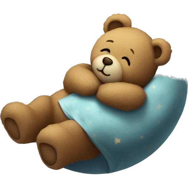Teddy bear sleeping on the moon emoji