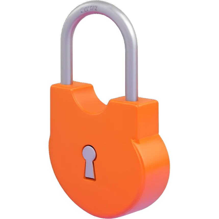 Closed padlock with a key inserted into it emoji