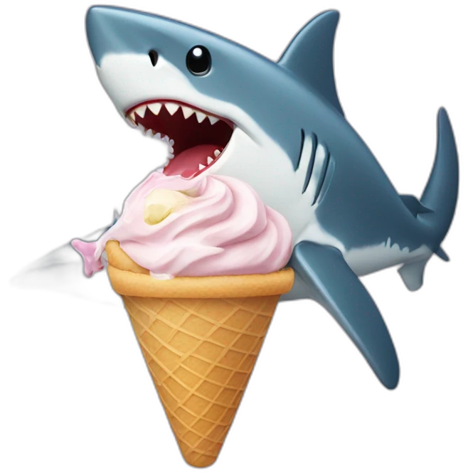Shark eating ice cream emoji