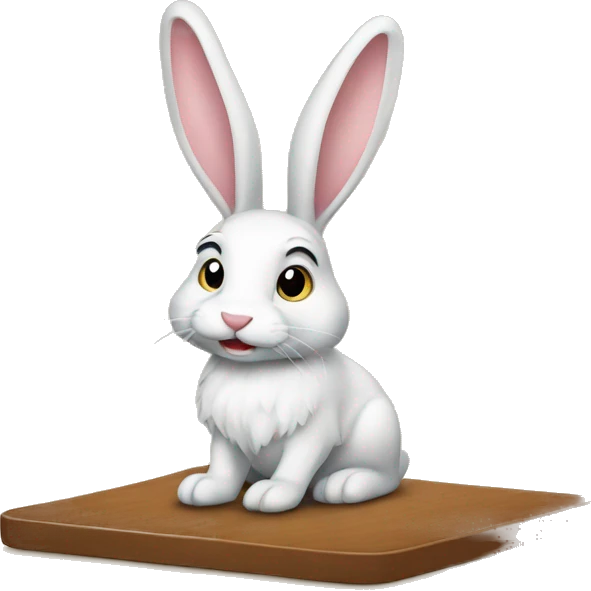 put a rabbit on a table
 emoji