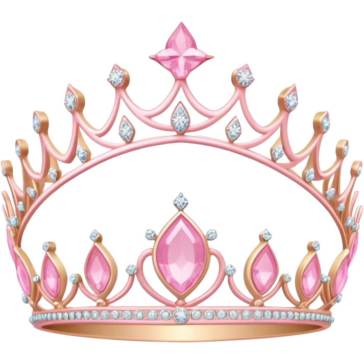 Delicate pink birthday tiara with diamonds emoji