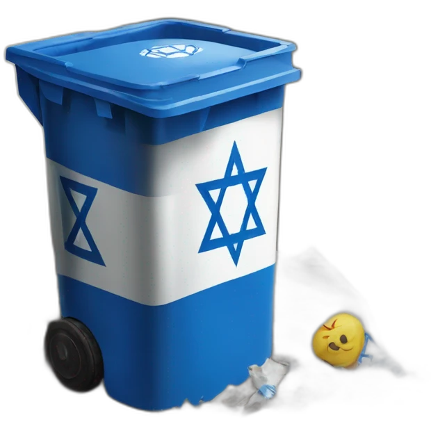 Israel flag in the trash emoji