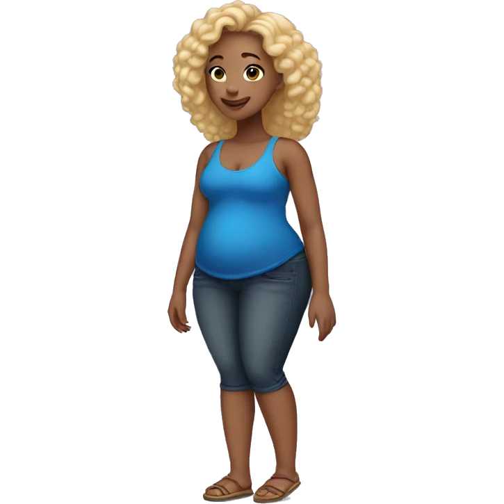 light skin girl with big belly emoji