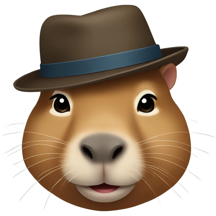 capybara head with fedora emoji