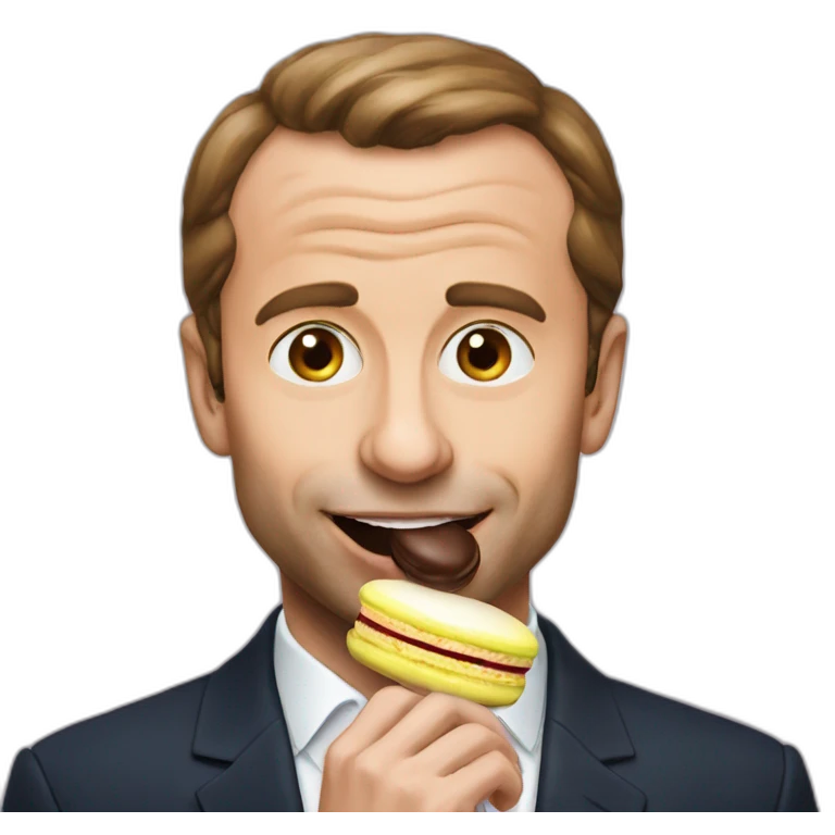 Macron eating macaron emoji