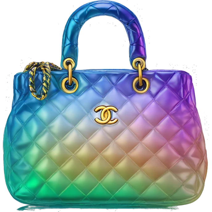 Iridescent gradient hue Chanel bag emoji