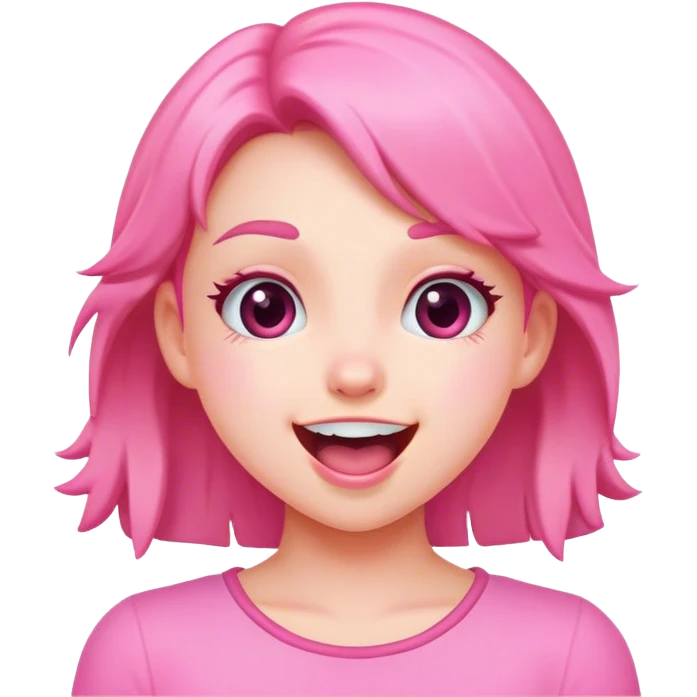 excited Pink cute girl emoji