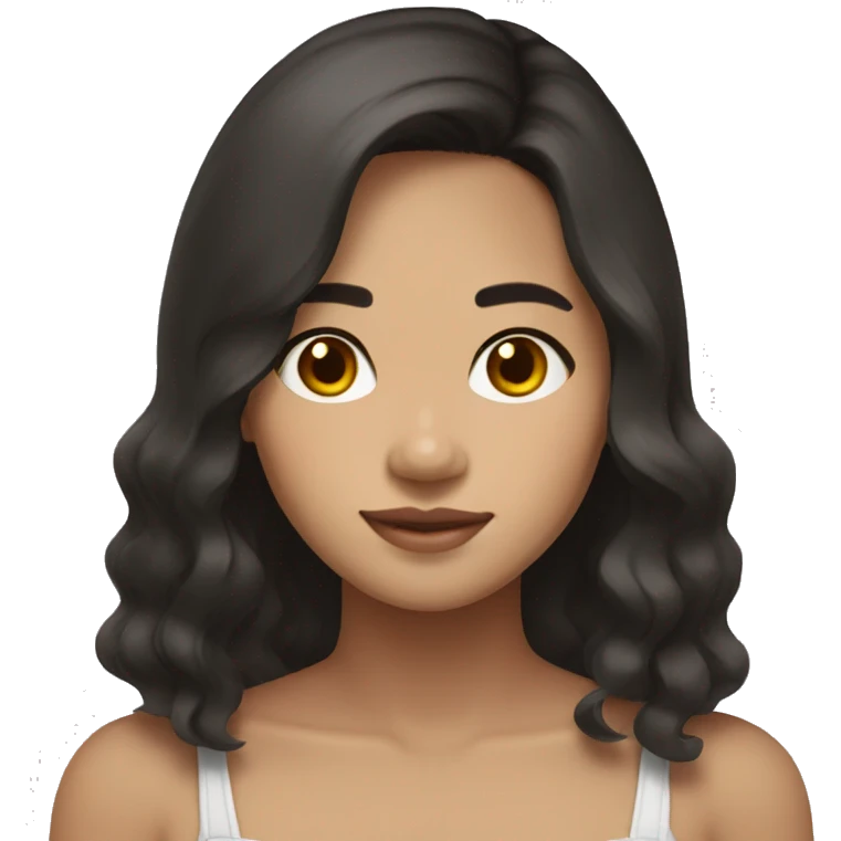 filipina freckles shoulder-length dark brownl hair emoji