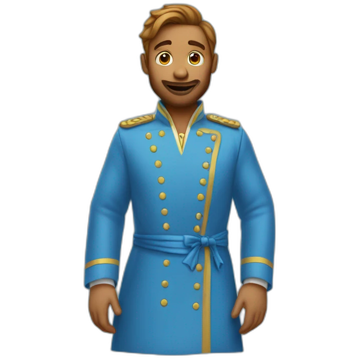 Un roux dans une robe bleue emoji