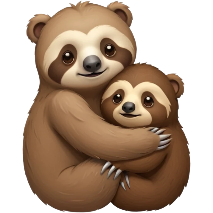 a sloth and a bear hugging emoji