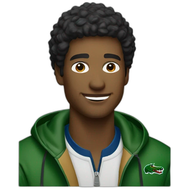 Lacoste black friends man drinking beer with windbreaker emoji