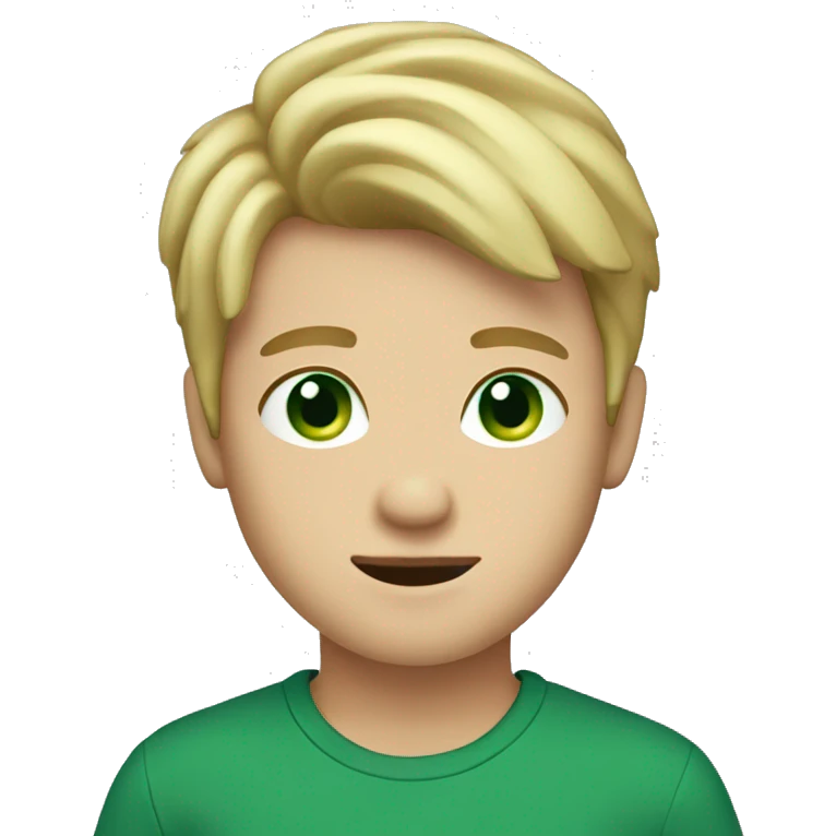 boy with dirty blonde hair and green blue eyes emoji