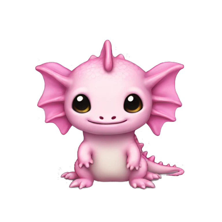 pink cute axolotl stitch chibi like Cginese dragon emoji