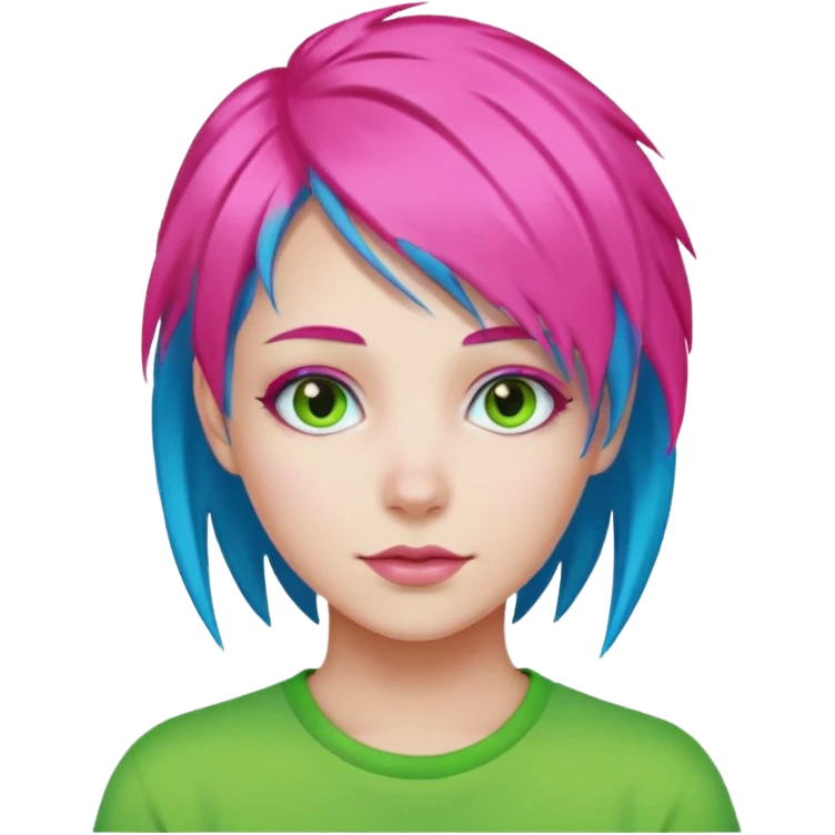 Neon Haired People different person,different hair color,1 person emoji