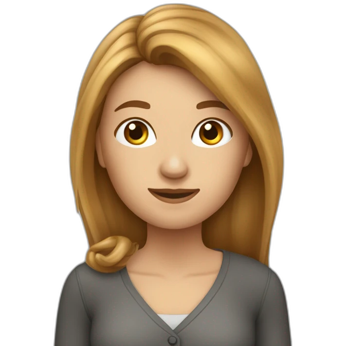 Eine Frau mit braunen Haaren und neben ihr steht ein Pferd emoji