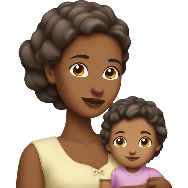 Mamá y niña bebé blancas  emoji