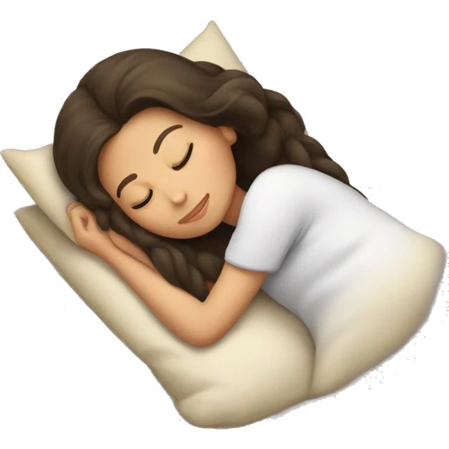 Brunette girl sleeping emoji