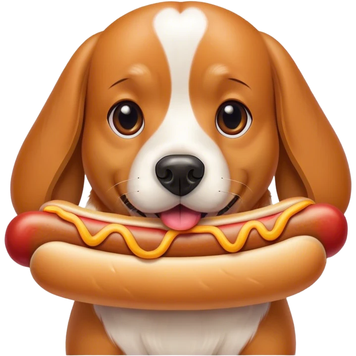 Dog with hotdog emoji