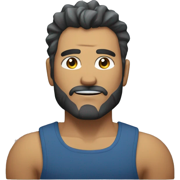 Mec musclé avec les cheveux bleu  emoji