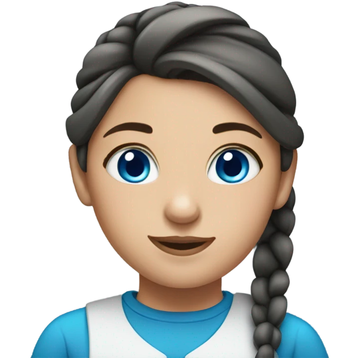 Girl with blue eyes and ponytail  emoji