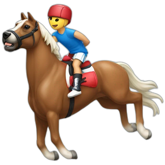 Un boxer sur une licorne emoji
