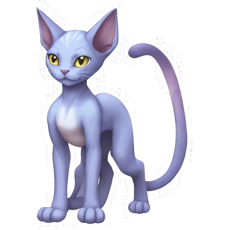 Anthro Mewtwo-Cat-Sphynx-Sona-Fakemon Nebula Full Body emoji