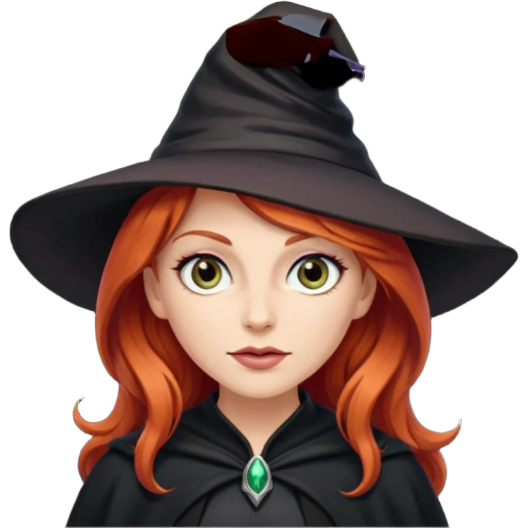 Red haired witch, sassy rolling eyes emoji