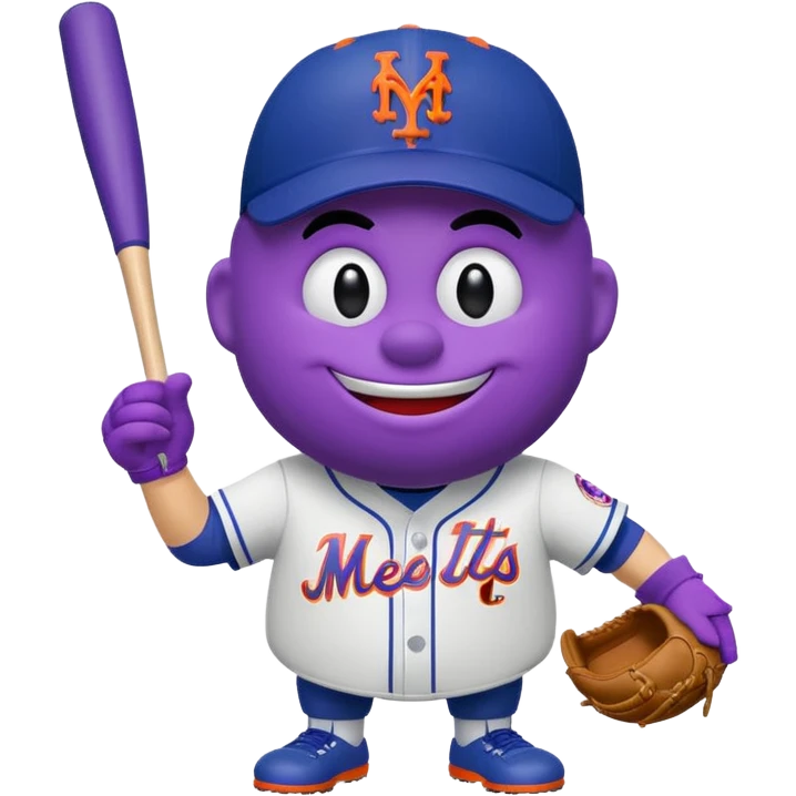  McDonald’s grimace mascot dressed in New York Mets gear emoji